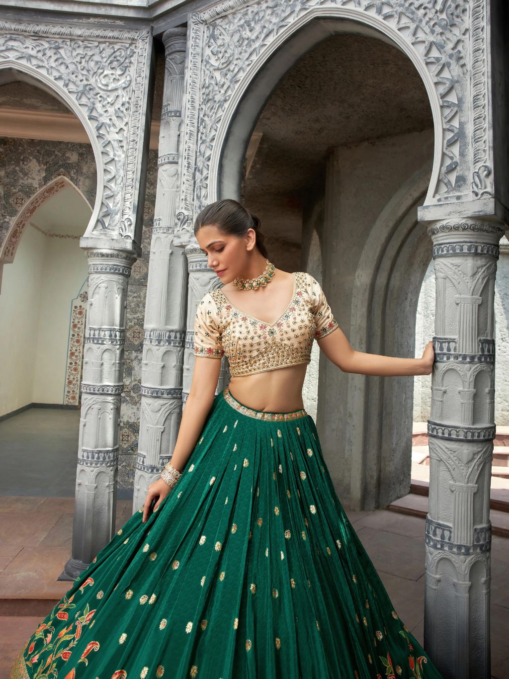 GREEN LEHENGA