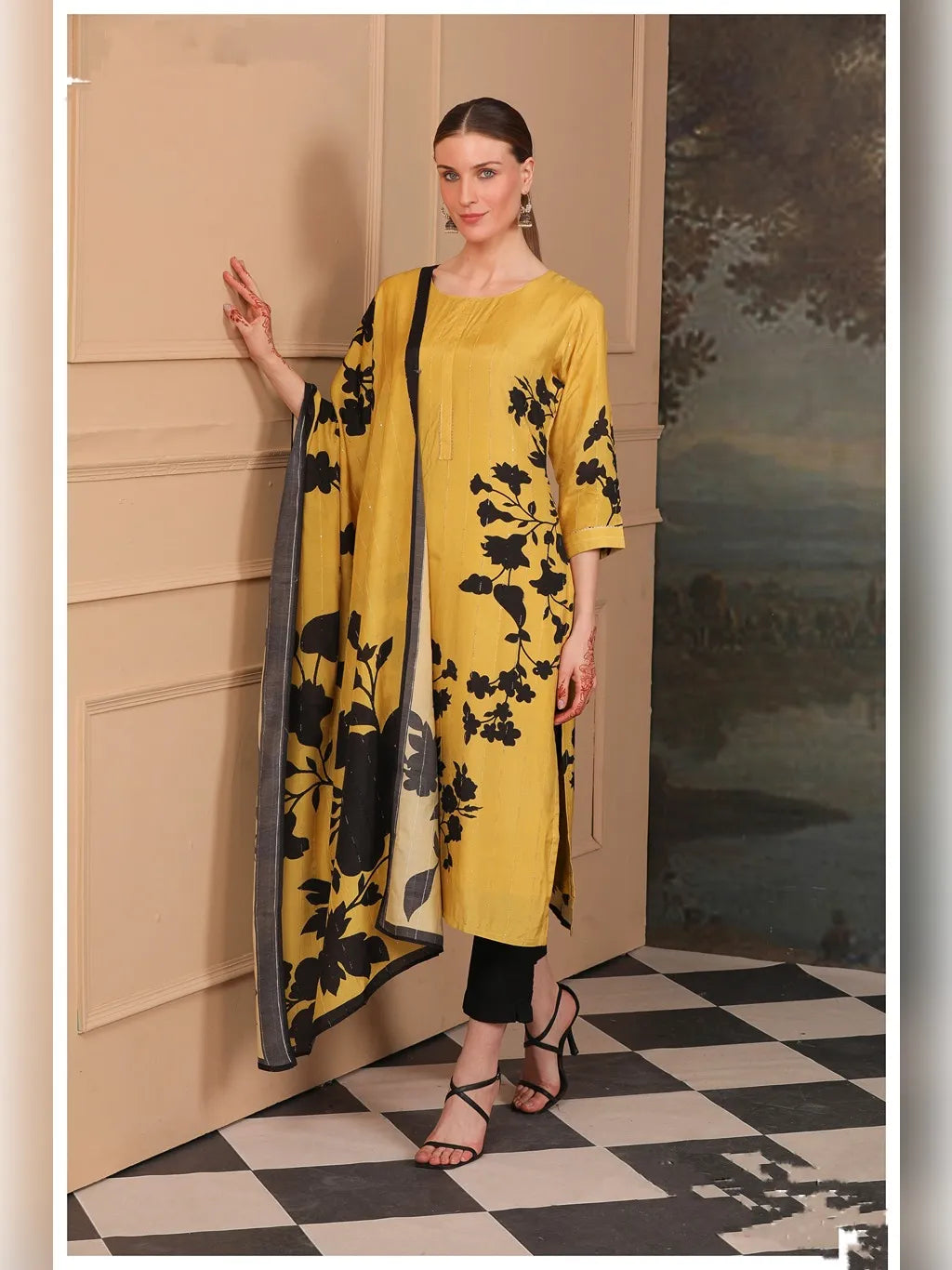 YELLOW KURTI PANT