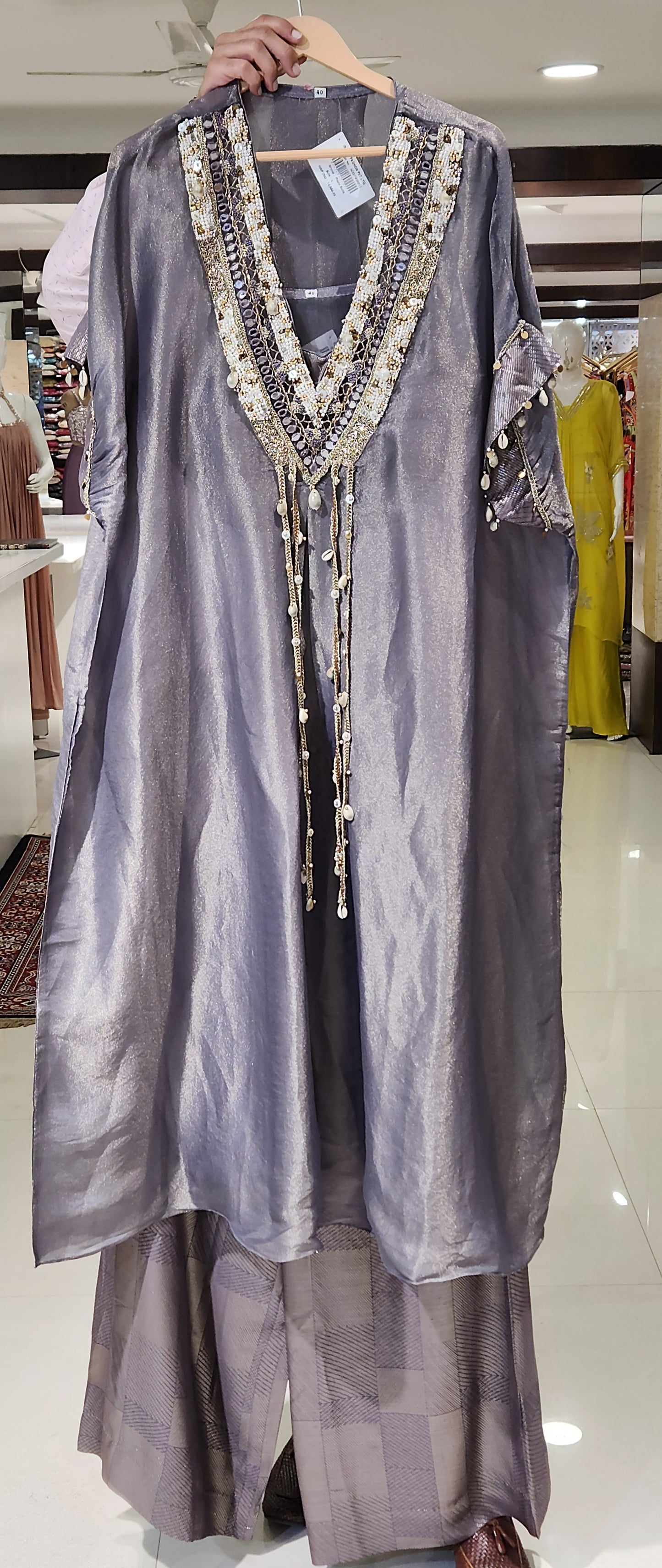 Grey plazo suit SD23179