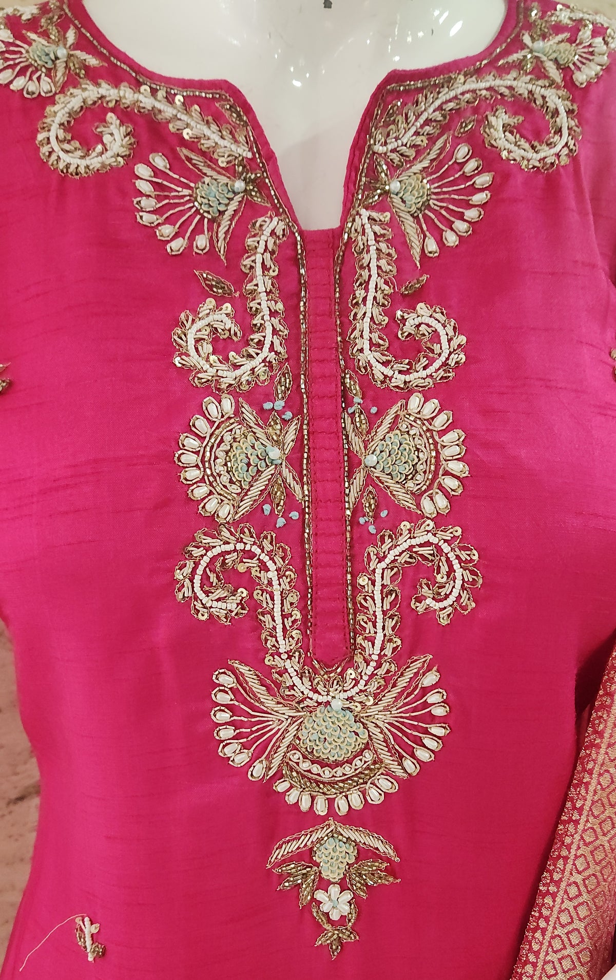 Bright Pink Kurti Pant Set FJ339005