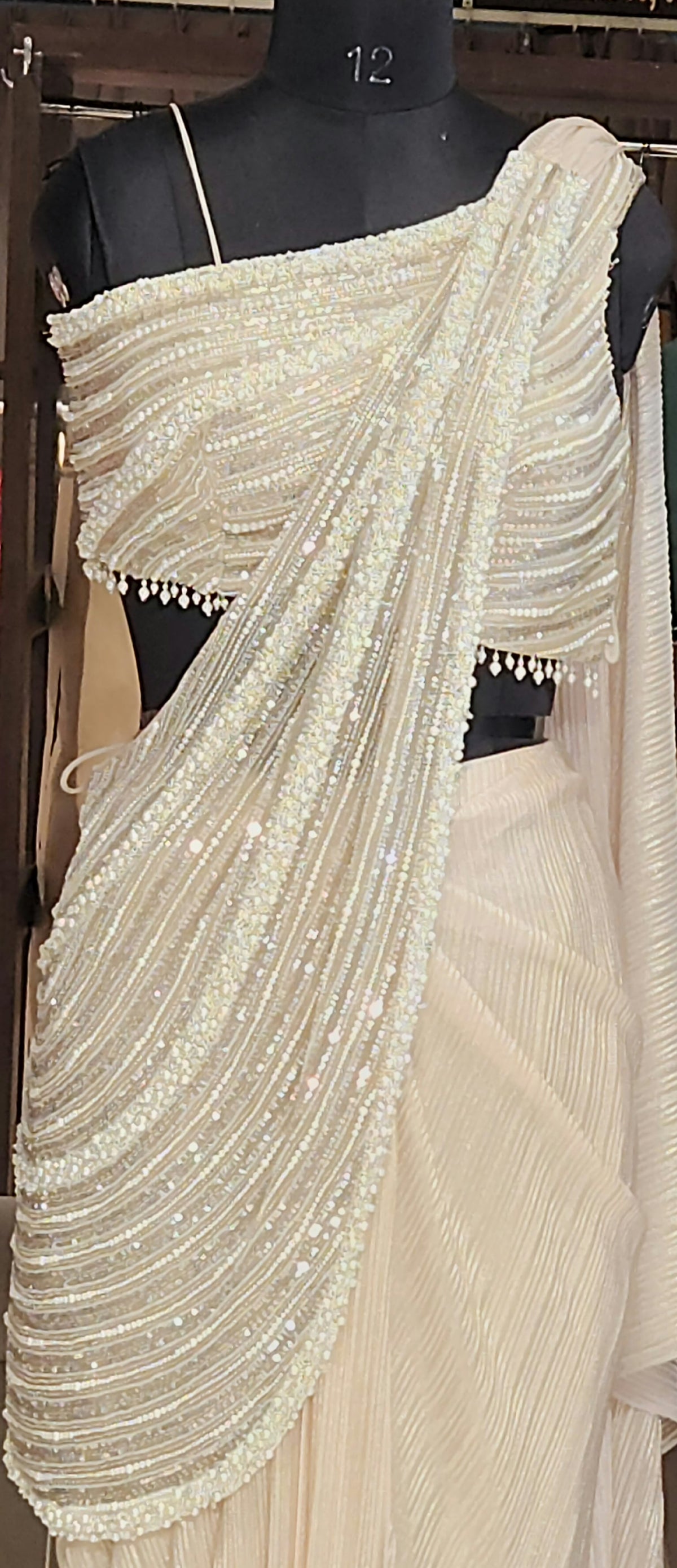 Peach Drape Saree MSM3004