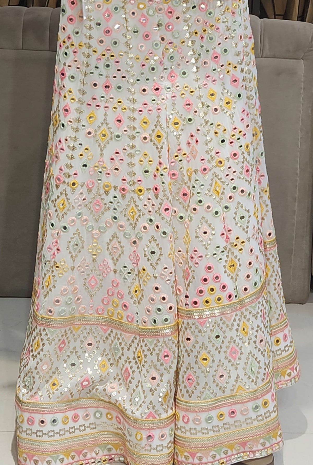 White Crop Top Palazzo NER JAISHREE