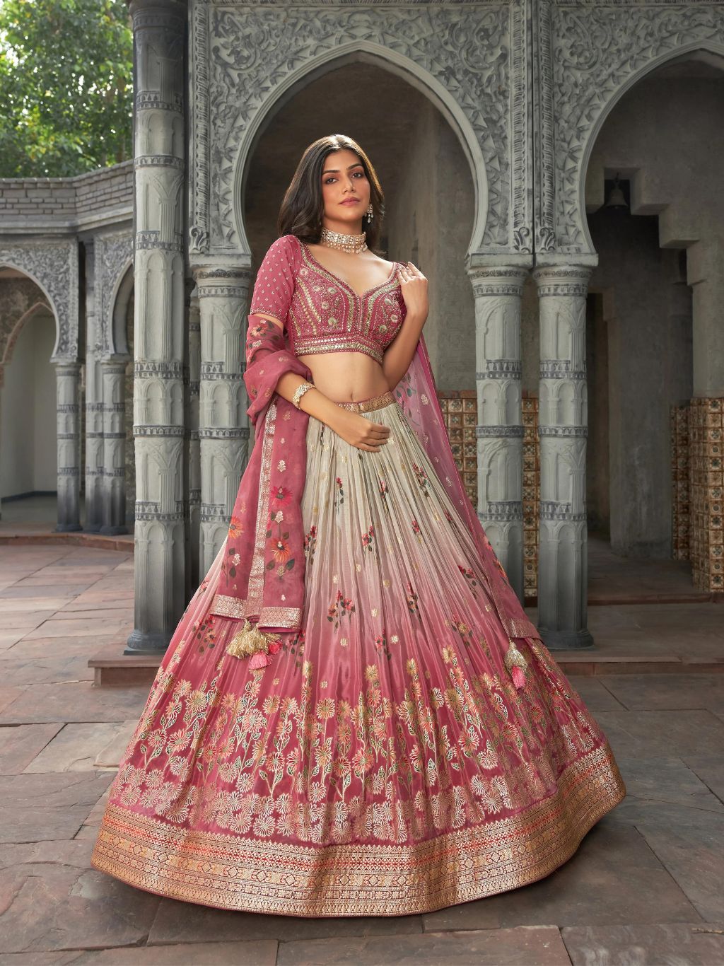 PEACH LEHENGA