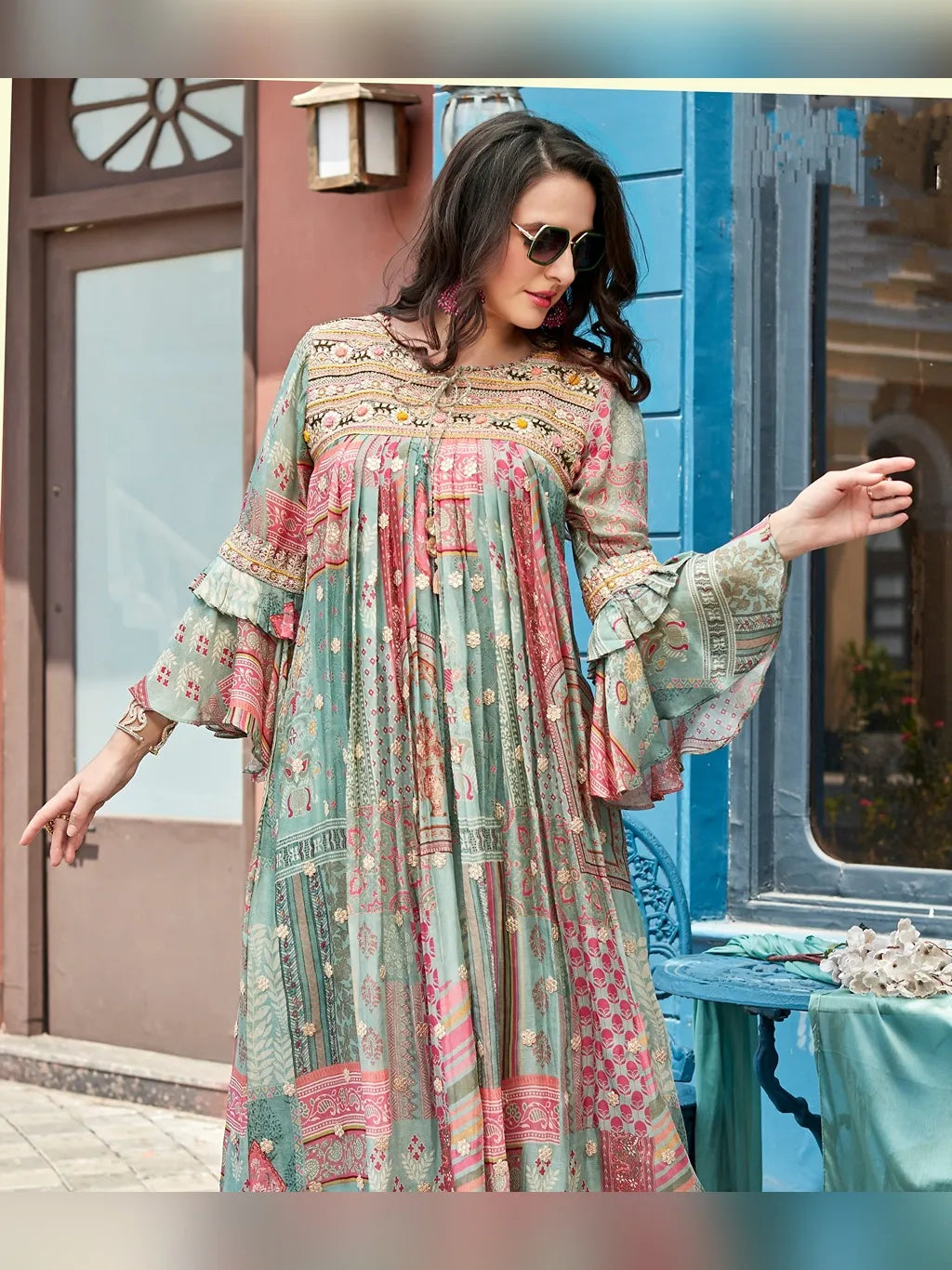 PISTA GREEN KURTI PLAZO