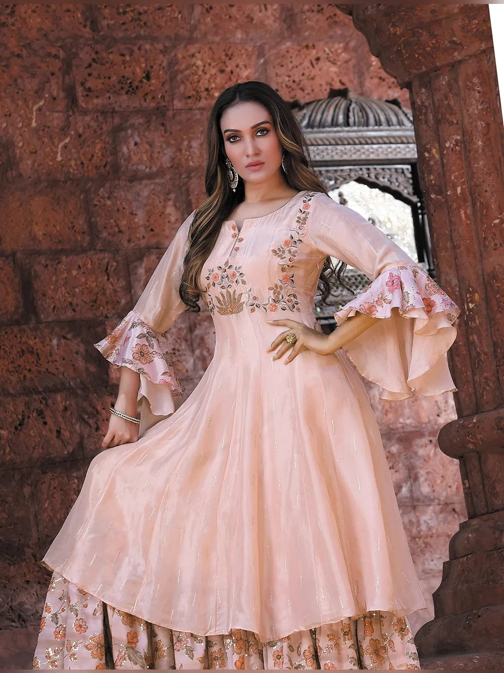 ROSE GOLD GOWN PARTY WEAR