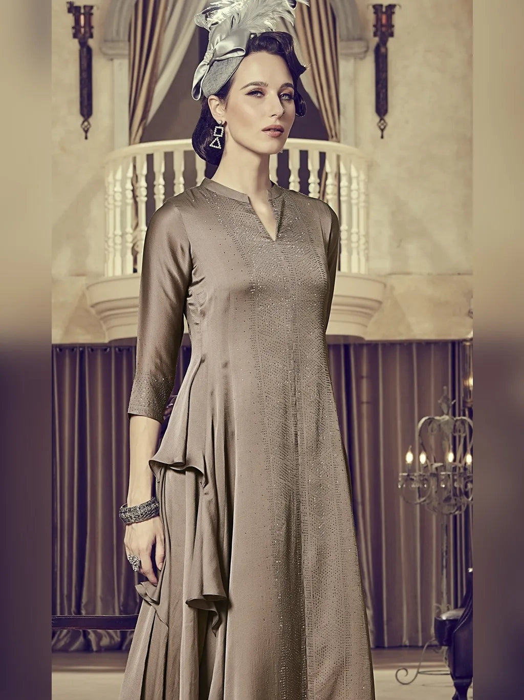 GREY PARTYWEAR GOWN