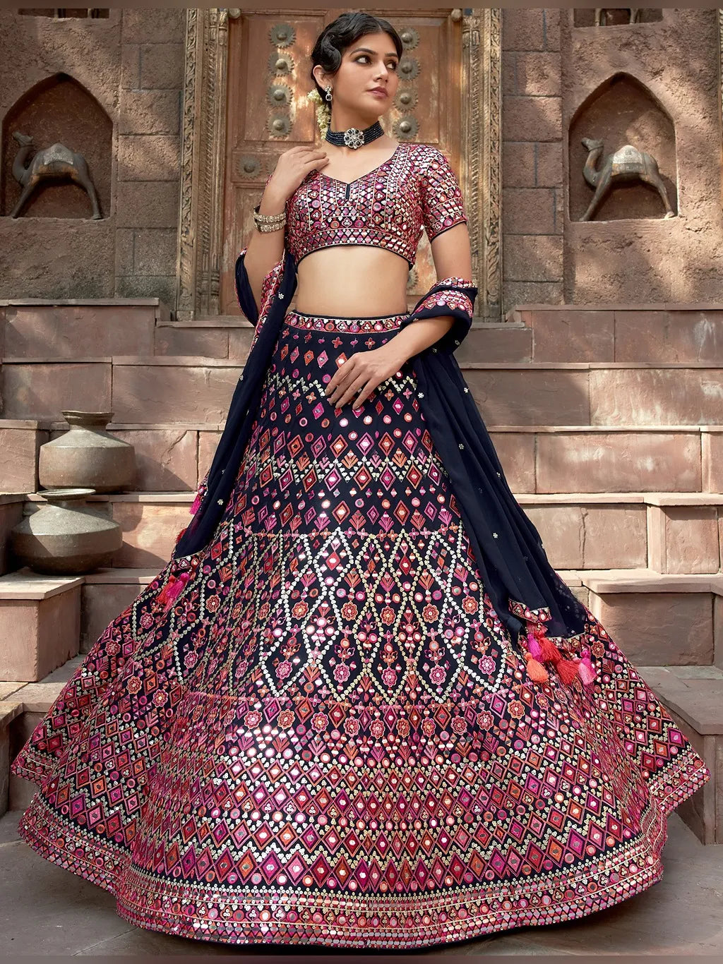 ROYAL MIRROR WORK LEHANGA