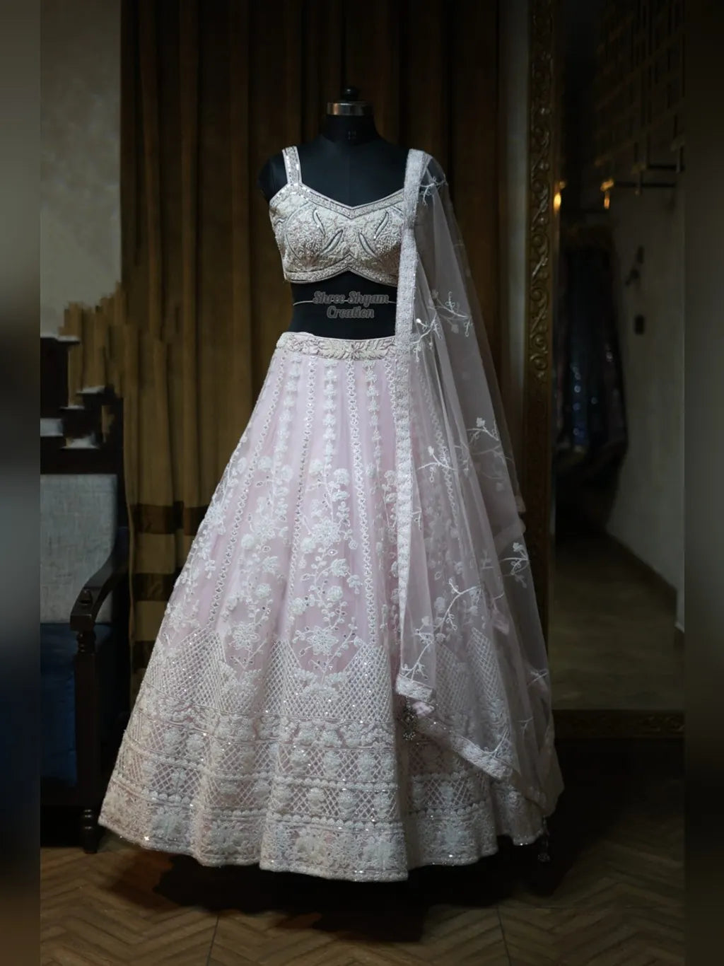 LIGHT PINK CROP TOP SKIRT