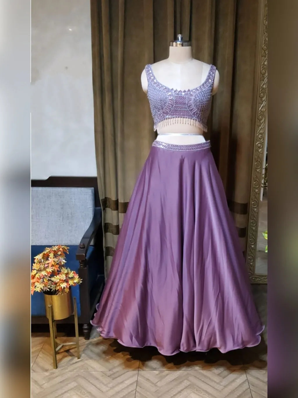 ONION PINK CROP TOP SKIRT