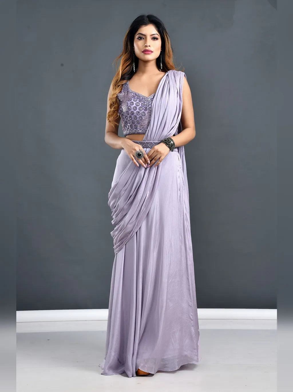 LAVENDER CROP TOP SKIRT