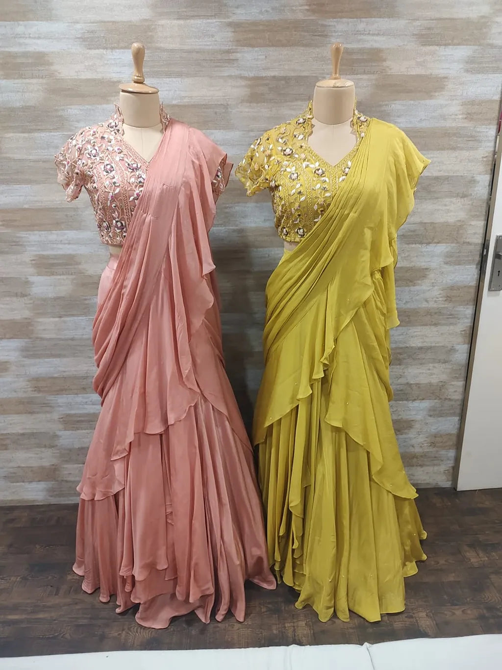 PEACH DRAPE SAREE