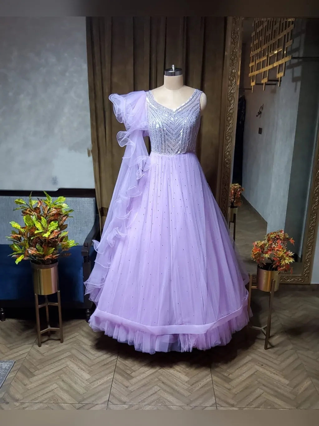 LAVENDER PARTYWEAR GOWN