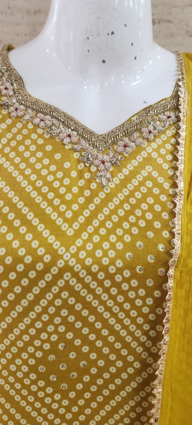 Yellow Kurti Pant Set RFJ21