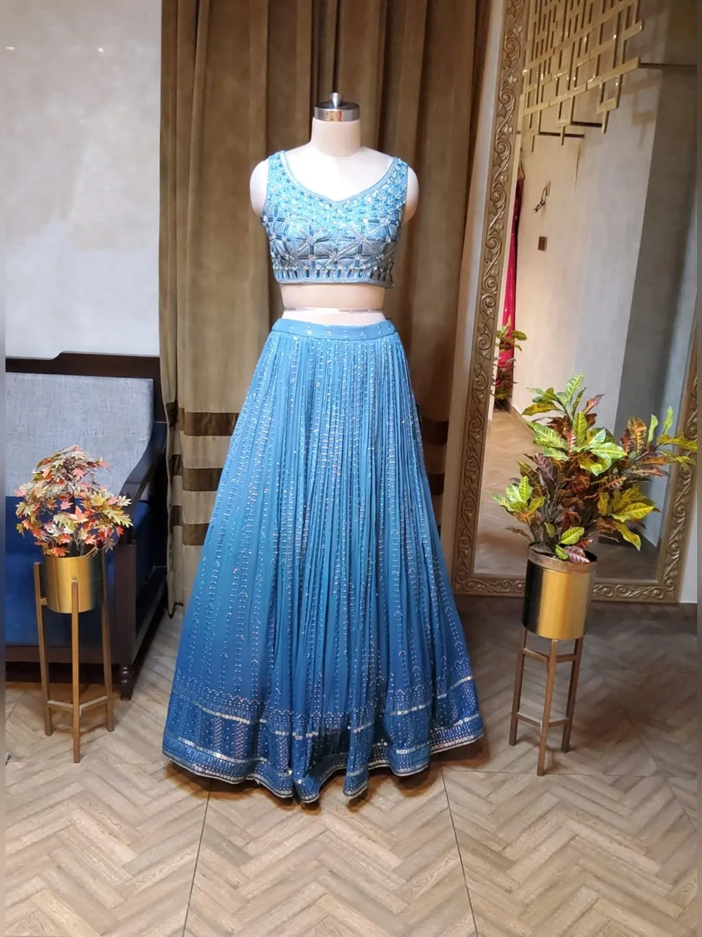 PEACOCK BLUE LEHENGA