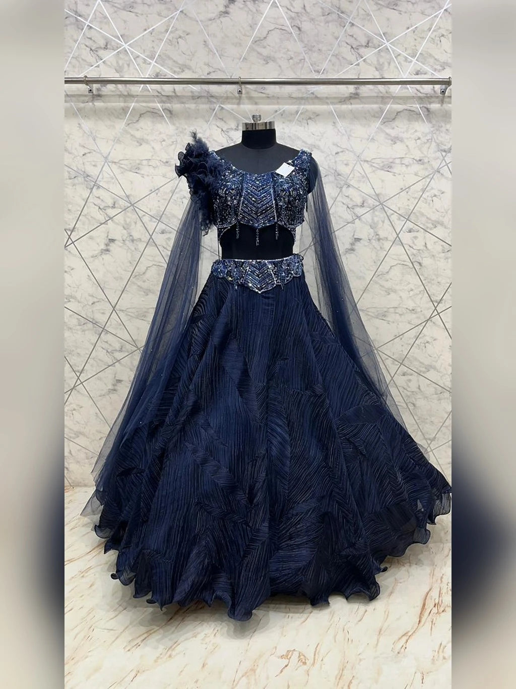 BLUE BRIDAL LEHENGA
