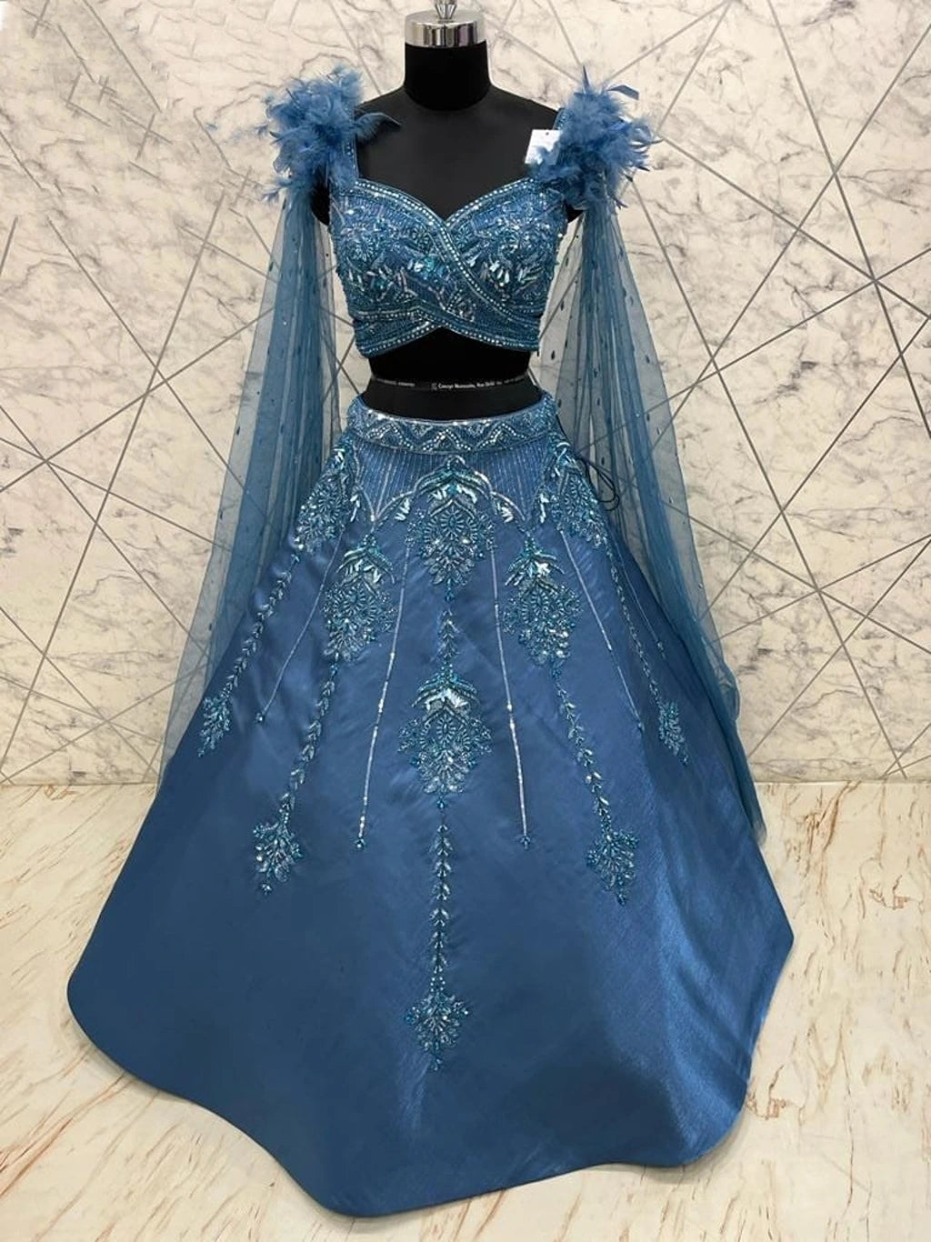 BLUE BRIDAL LEHENGA