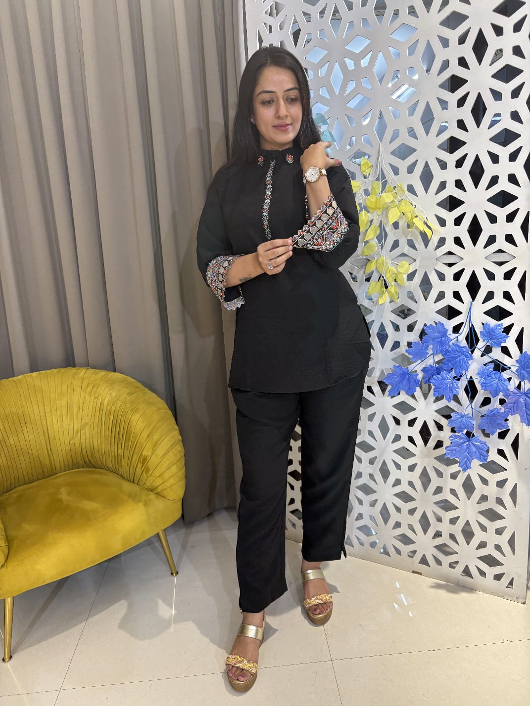 BLACK LUXE PARTYWEAR CO-ORD SET