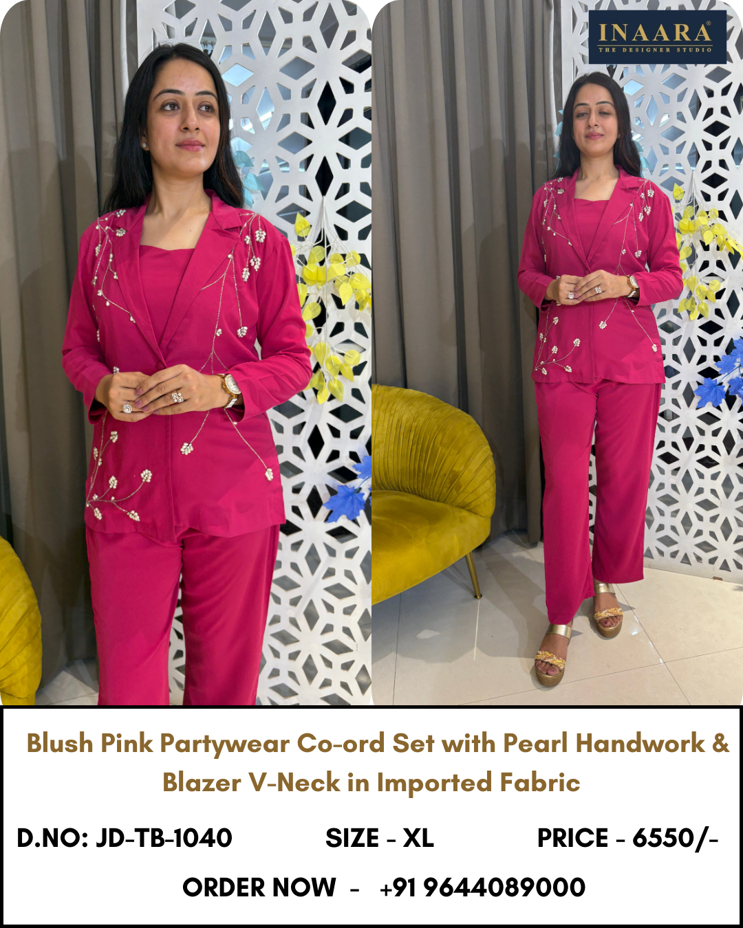 BLUSH PINK PARTYWEAR CO-ORD SET