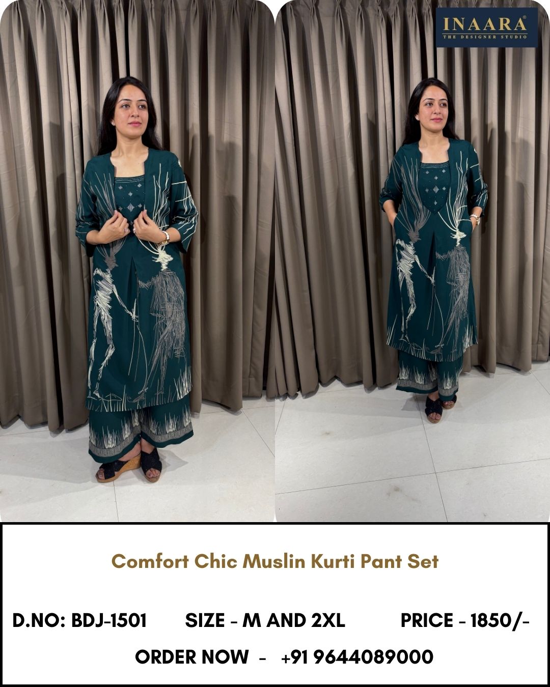 MUSLIN KURTI PANT SET