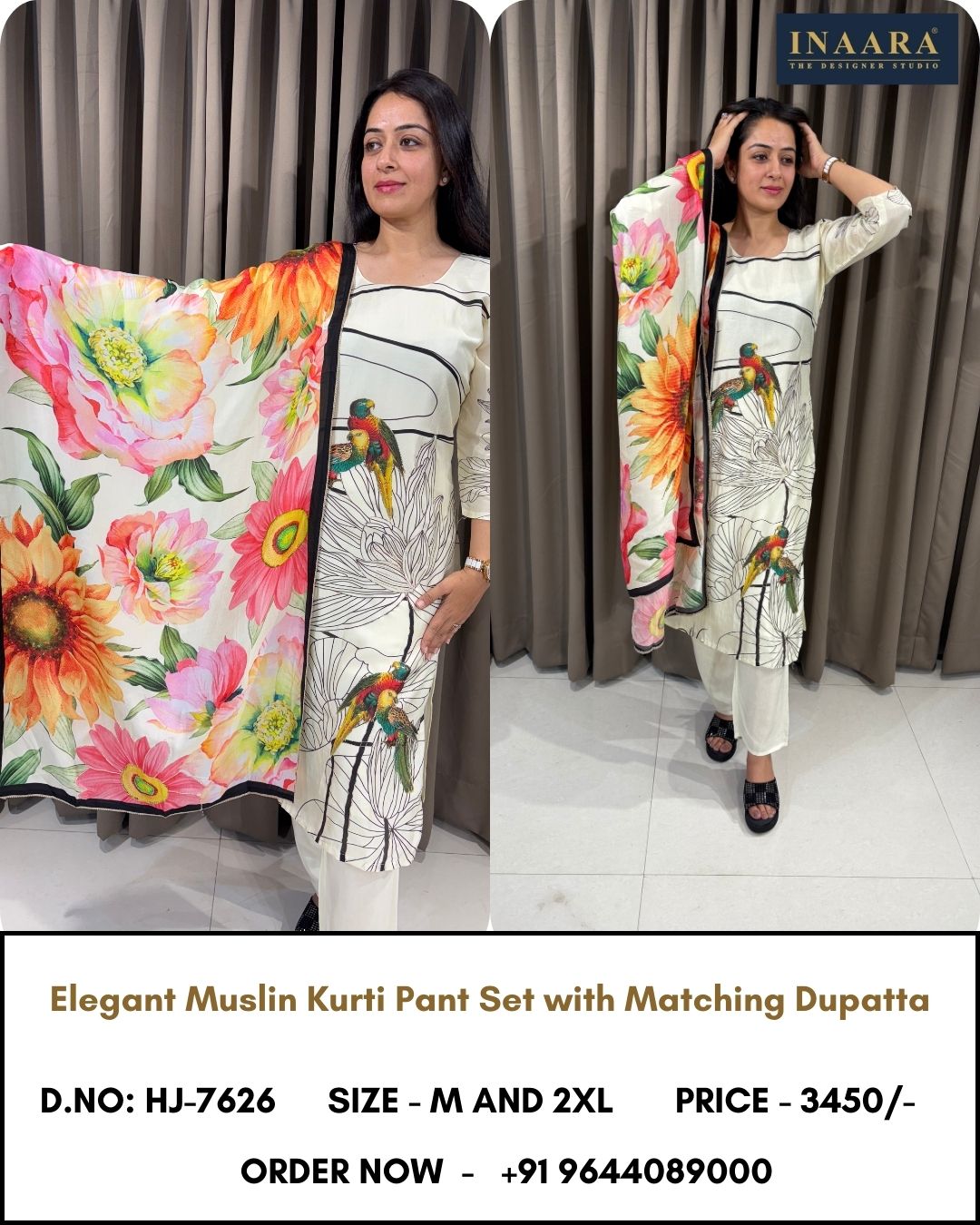 MUSLIN KURTI PANT SET