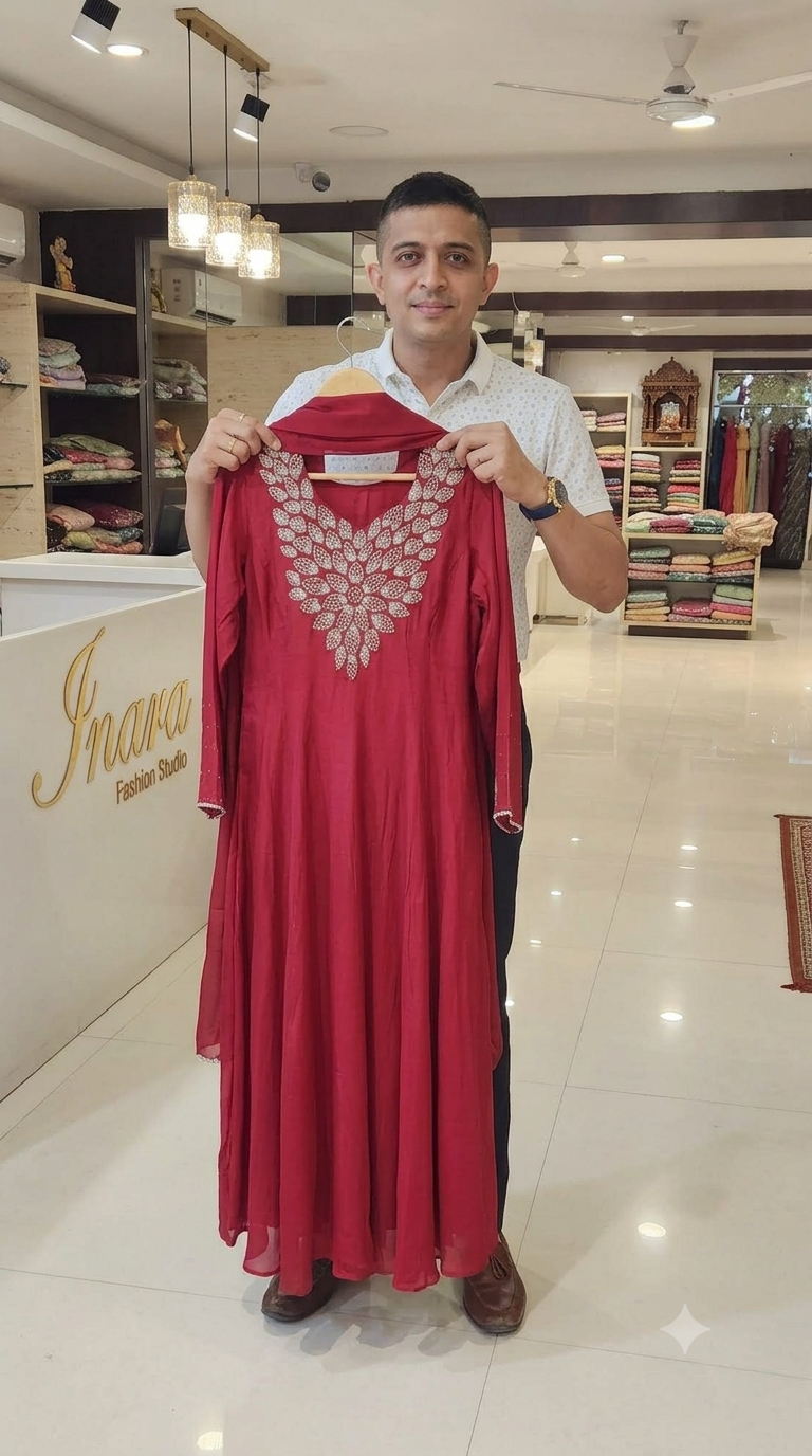 Red Anarkali ok5063