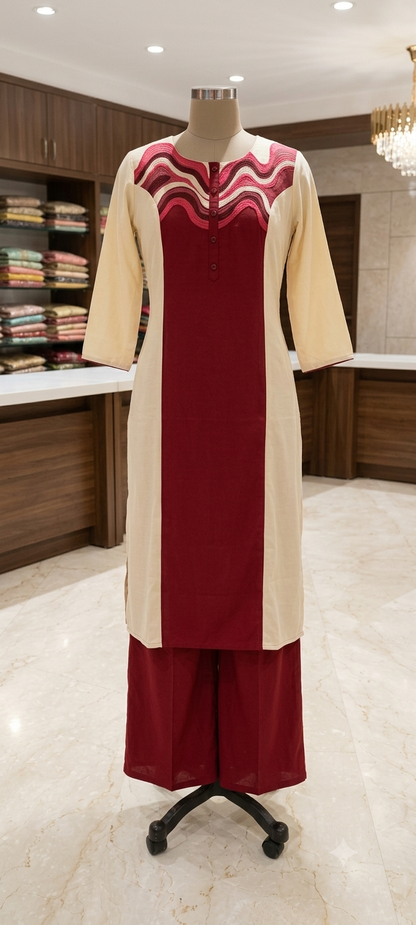 Maroon Co Ord Set SDJ1251