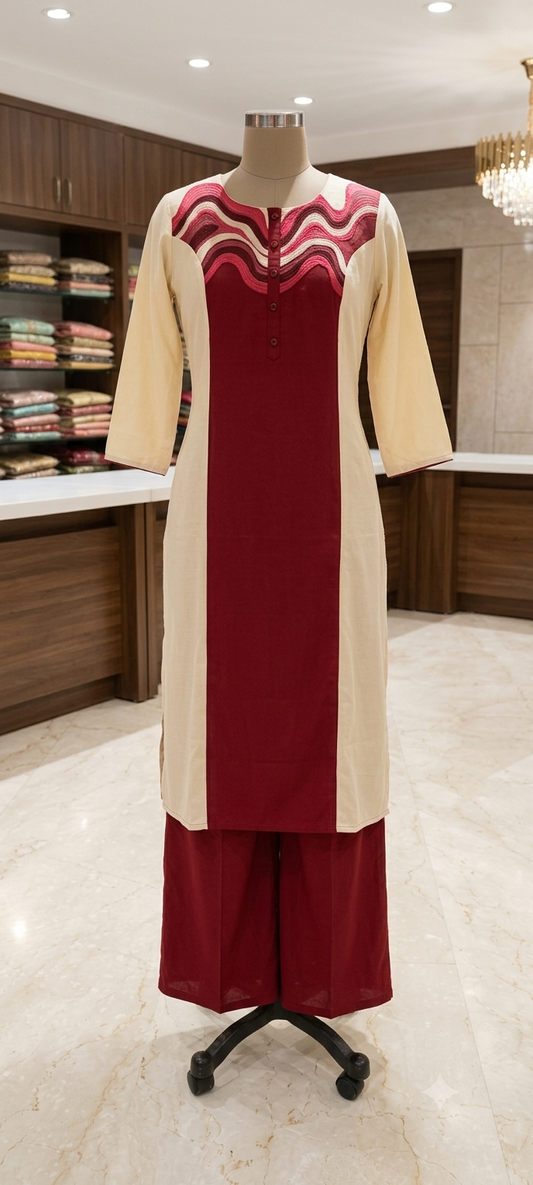 Maroon Co Ord Set SDJ1251