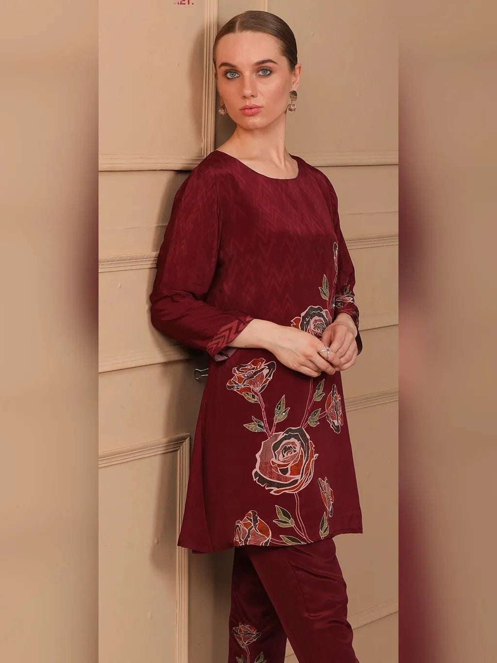 MAROON KURTI PANT
