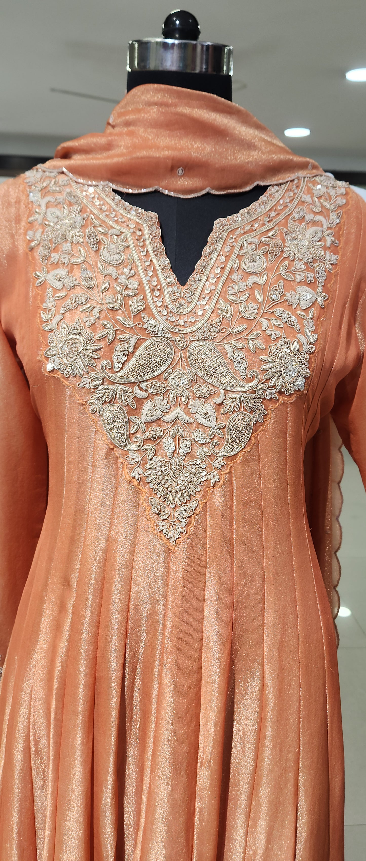 Orange Anarkali Suit