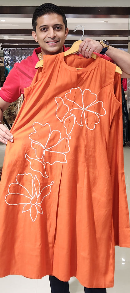 Orange Kurti Pant MYM36143