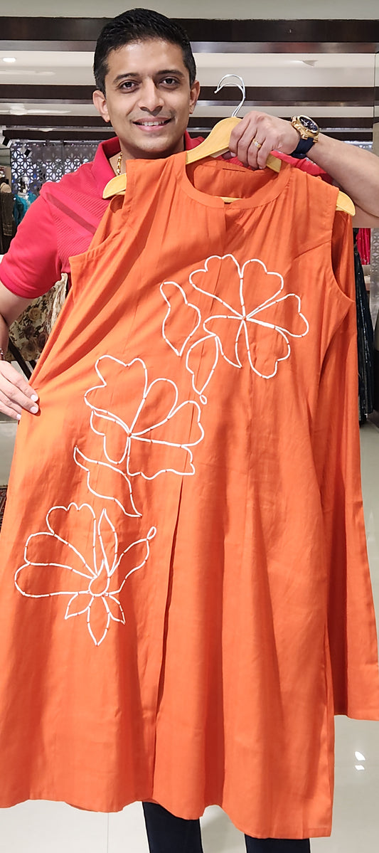 Orange Kurti Pant MYM36143