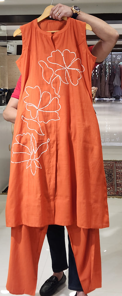 Orange Kurti Pant MYM36143