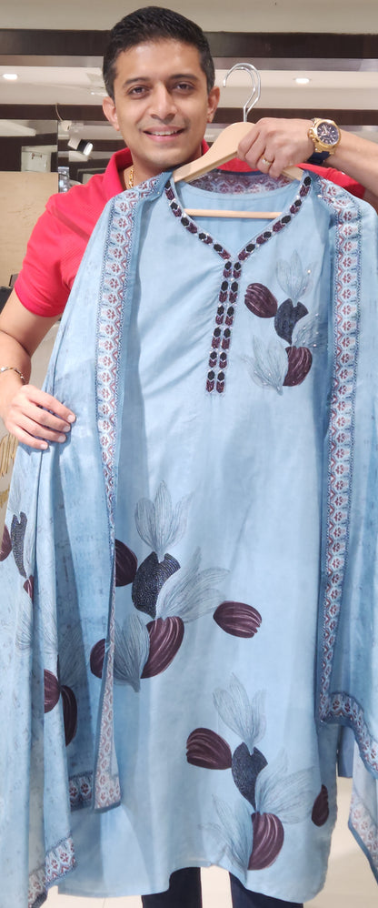 Blue kurti pant PM3605I