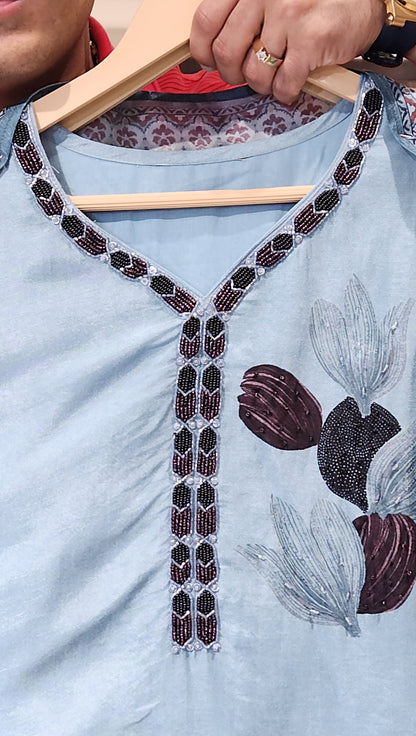 Blue kurti pant PM3605I