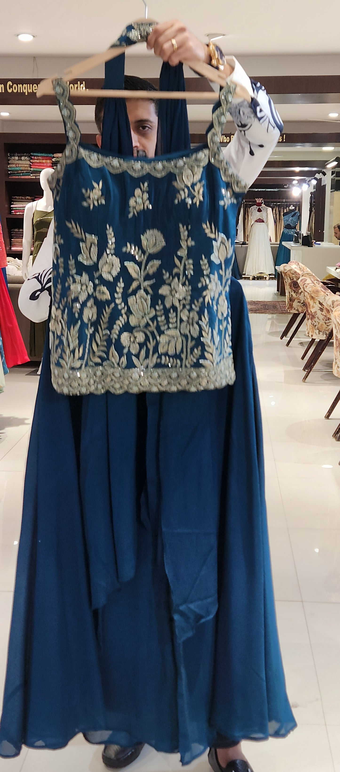 Blue Plazo Suit SHCM8306