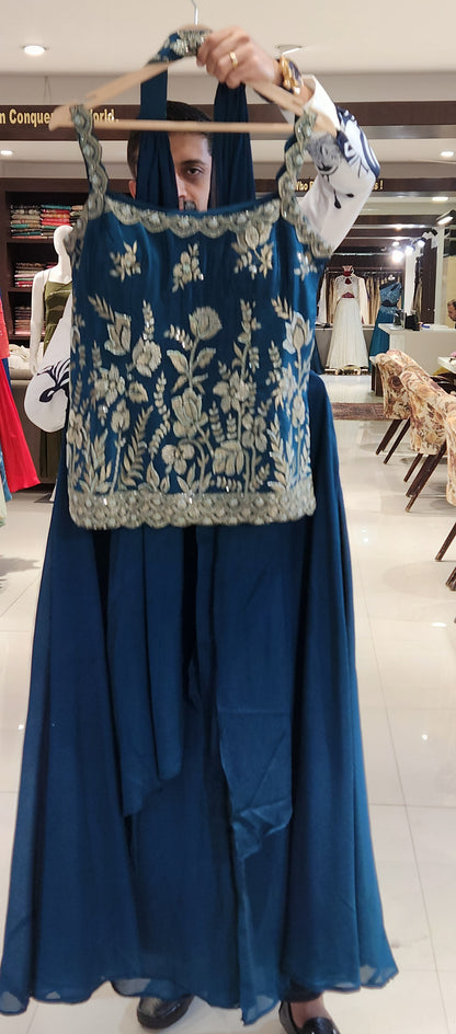 Blue Plazo Suit SHCM8306