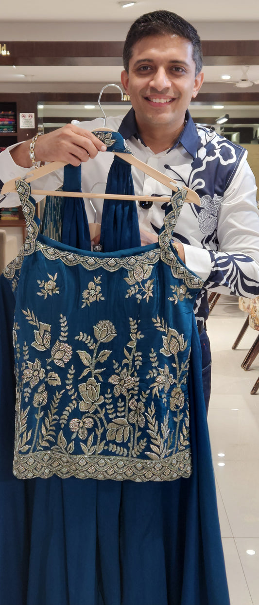 Blue Plazo Suit SHCM8306