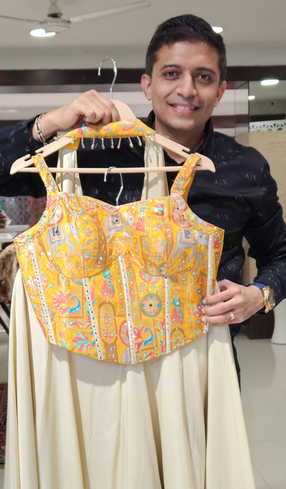 Yellow Plazo Crop Top RM89127