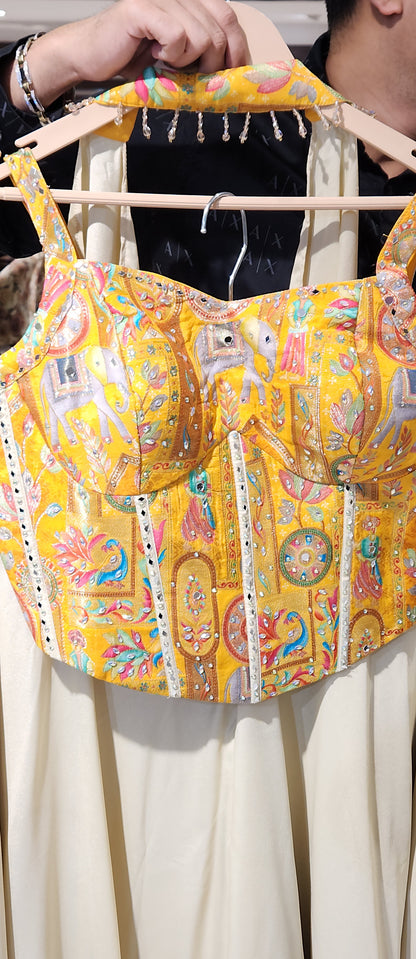 Yellow Plazo Crop Top RM89127
