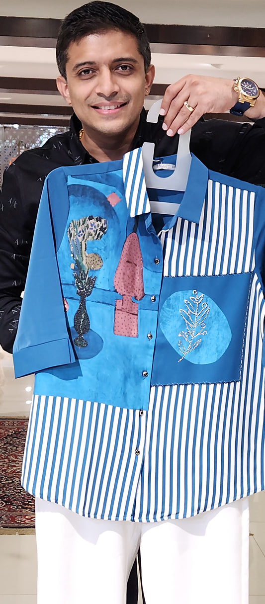 Blue Printed TopSSM8646