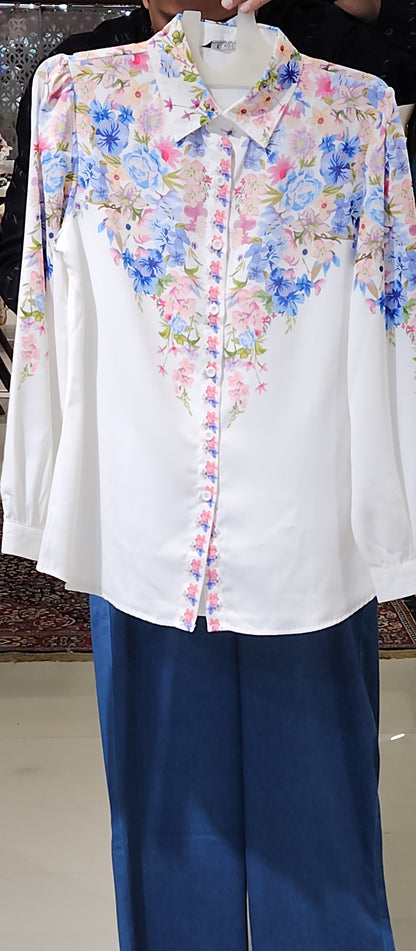 White Printed Shirt SSM8851