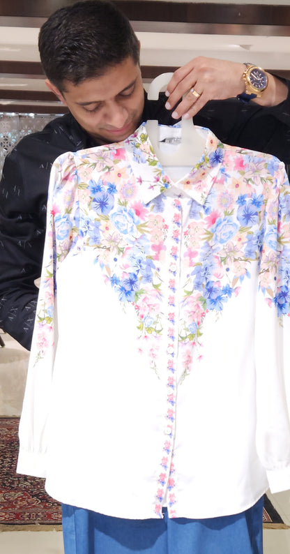 White Printed Shirt SSM8851