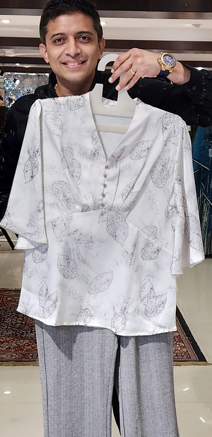 White Printed TopCM28805D