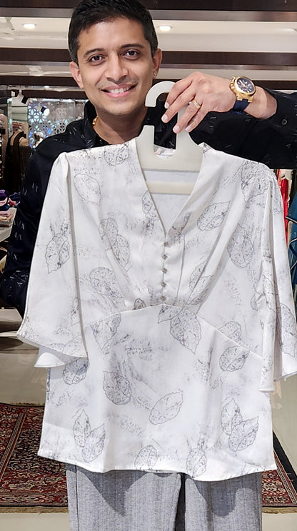 White Printed TopCM28805D