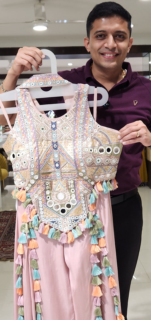 Pink Crop Top Palazzo Set TS10042
