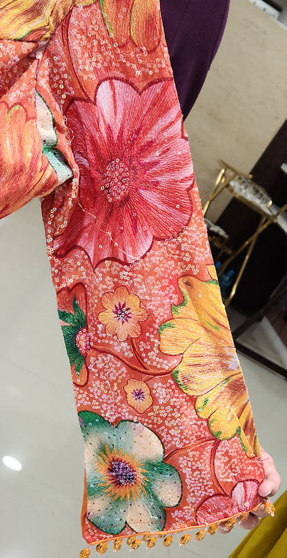 Orange Crop Top Palazzo Set DYD1598