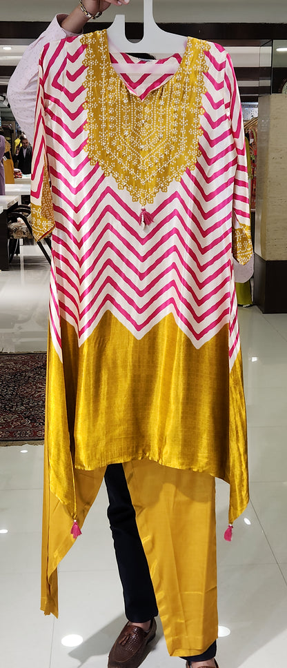 Mustard kurti pant OM6487