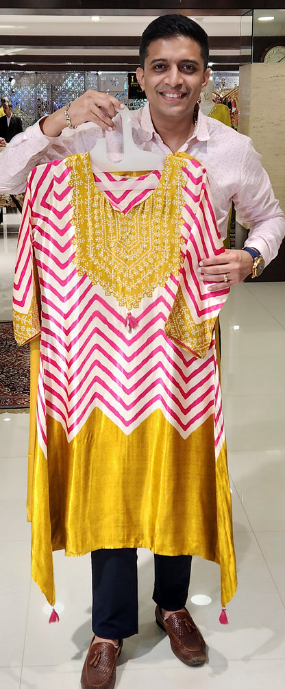 Mustard kurti pant OM6487