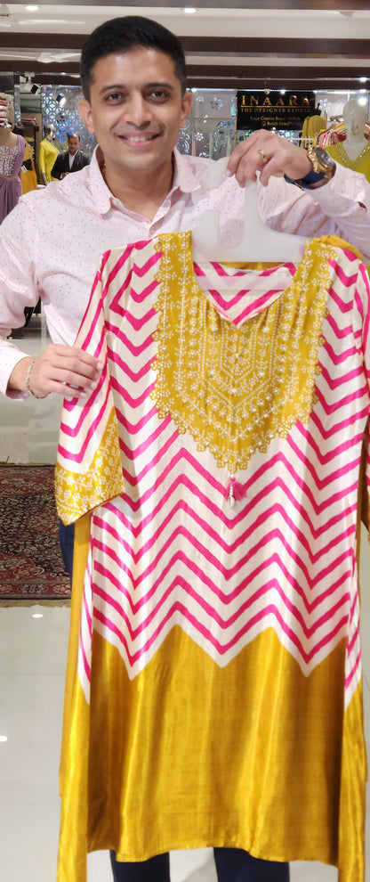 Mustard kurti pant OM6487