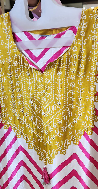 Mustard kurti pant OM6487
